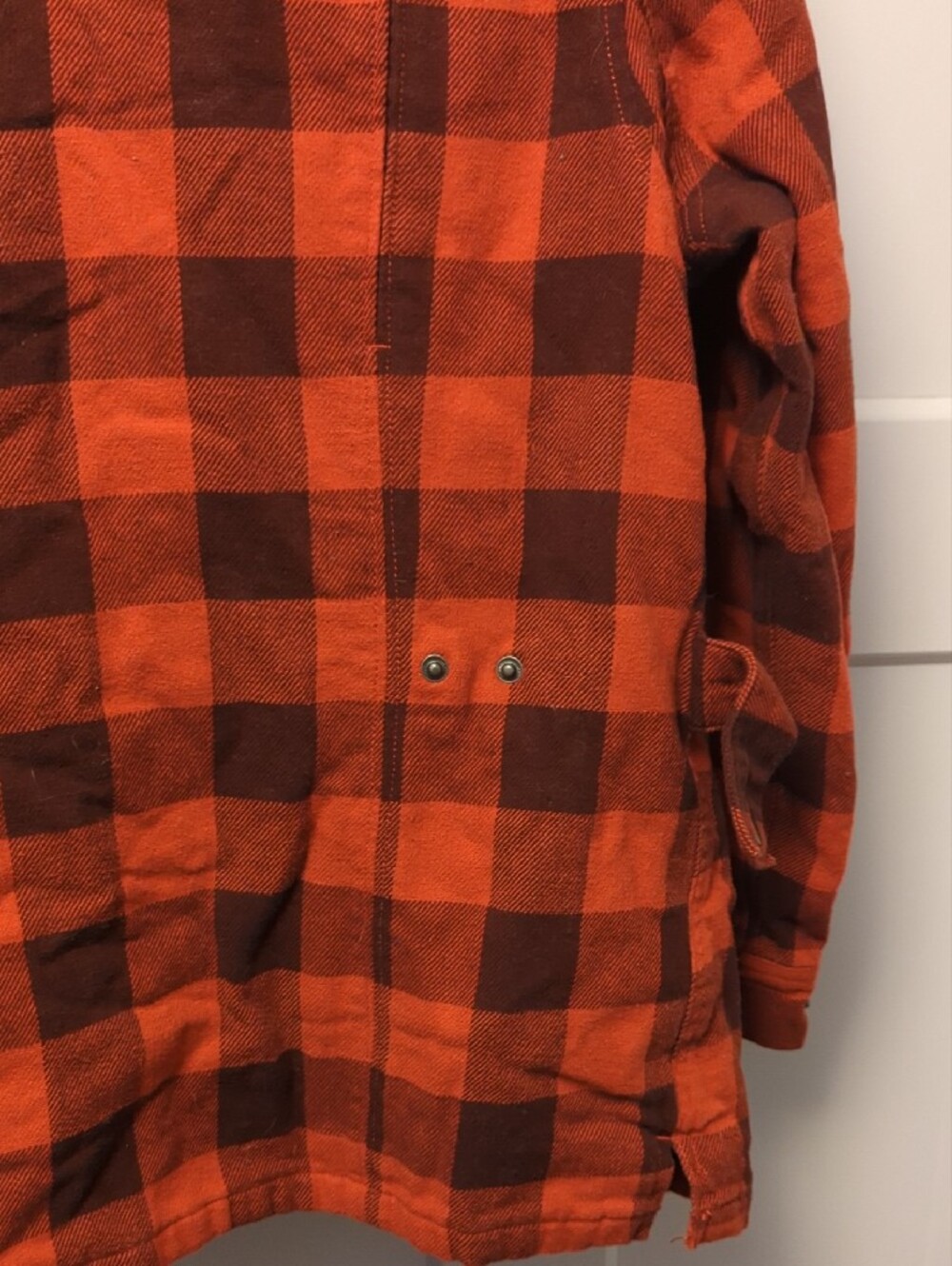 Men's Orange & Brown Plaid Field Jacket Duluth Flannel And Quilted Duck Line- M - Picture 8 of 16